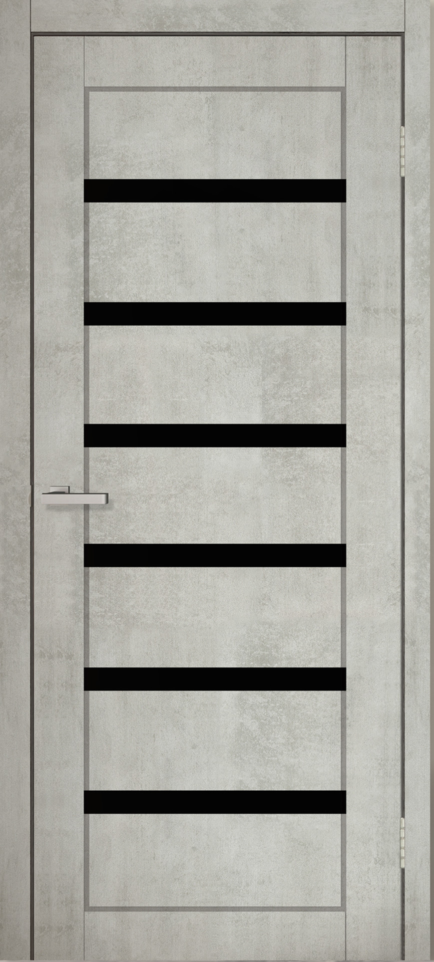 Двери Франция ПВХ Бетон стекло чёрное